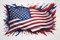 United States flag in impressionist style