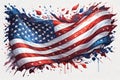 United States flag in impressionist style