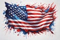 United States flag in impressionist style