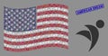 United States Flag Mosaic of Winged Man and Grunge American Dream Seal