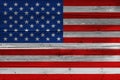 United States flag painted on old wood plank Royalty Free Stock Photo