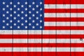 United States flag painted on old wood plank Royalty Free Stock Photo