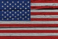 United States flag painted on old wood plank Royalty Free Stock Photo