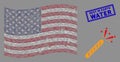 United States Flag Stylized Composition of Firecracker and Grunge Best in Earth Water Stamp Royalty Free Stock Photo