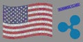 United States Flag Stylized Composition of Ripple Currency and Grunge Business Class Seal Royalty Free Stock Photo