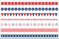 United States flag symbols dividers vector design Royalty Free Stock Photo