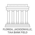 United States, Florida, Jacksonville, Tiaa Bank Field travel landmark vector illustration