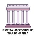 United States, Florida, Jacksonville, Tiaa Bank Field travel landmark vector illustration