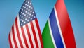 United States and Gambia two flags