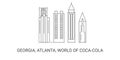 United States, Georgia, Atlanta, World Of Cocacola, travel landmark vector illustration
