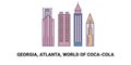 United States, Georgia, Atlanta, World Of Cocacola, travel landmark vector illustration