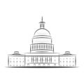 United States Government icon. Capitol building logo. Premium design. Vector thin line icon isolated on white background Royalty Free Stock Photo