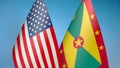 United States and Grenada two flags