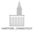 United States, Hartford , Connecticut travel landmark vector illustration