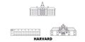 United States, Harvard line travel skyline set. United States, Harvard outline city vector illustration, symbol, travel Royalty Free Stock Photo