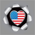 United states heart icon in paper hole Royalty Free Stock Photo