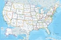 United States - Highly Detailed Colored Vector Map of the USA. Ideally for the Print Posters Royalty Free Stock Photo