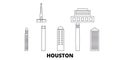 United States, Houston line travel skyline set. United States, Houston outline city vector illustration, symbol, travel