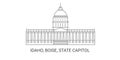 United States, Idaho, Boise, State Capitol, travel landmark vector illustration