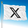 Twitter ew logo with new X-shaped graphics on the white flag