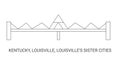 United States, Kentucky, Louisville, Louisville's Sister Cities, travel landmark vector illustration