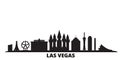 United States, Las Vegas city skyline isolated vector illustration. United States, Las Vegas travel black cityscape