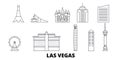 United States, Las Vegas line travel skyline set. United States, Las Vegas outline city vector illustration, symbol