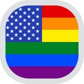 Rounded square with flag pride lgbt
