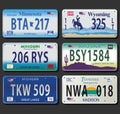 United States License Plates vintage collection Royalty Free Stock Photo