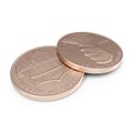 United States Lincoln Penny isolated over white. 3D illustration, clipping path Royalty Free Stock Photo