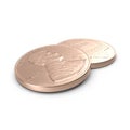 United States Lincoln Penny isolated over white. 3D illustration, clipping path Royalty Free Stock Photo
