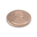 United States Lincoln Penny isolated over white. 3D illustration, clipping path Royalty Free Stock Photo