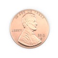 United States Lincoln Penny isolated over white. 3D illustration, clipping path Royalty Free Stock Photo