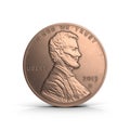 United States Lincoln Penny on white. 3D illustration Royalty Free Stock Photo