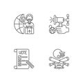 United States linear icons set