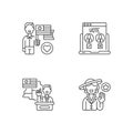 United States linear icons set Royalty Free Stock Photo