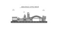 United States, Little Rock city skyline isolated vector illustration, icons Royalty Free Stock Photo