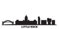 United States, Little Rock city skyline isolated vector illustration. United States, Little Rock travel black cityscape Royalty Free Stock Photo