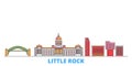 United States, Little Rock line cityscape, flat vector. Travel city landmark, oultine illustration, line world icons Royalty Free Stock Photo