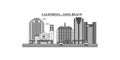 United States, Long Beach city skyline isolated vector illustration, icons Royalty Free Stock Photo