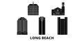 United States, Long Beach flat travel skyline set. United States, Long Beach black city vector illustration, symbol Royalty Free Stock Photo