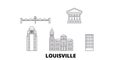 United States, Louisville line travel skyline set. United States, Louisville outline city vector illustration, symbol