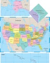 United States Map - Vector Illustration Royalty Free Stock Photo