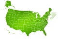 United states map green,America isolated Royalty Free Stock Photo
