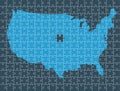 United States Map made by pieces of Puzzle. Vector Illustration