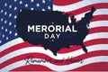 United States map over a flag of USA Memorial day Royalty Free Stock Photo