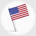United States map pin flag. 3D realistic vector illustration Royalty Free Stock Photo