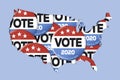 2020 Campaign Vote Buttons and US map