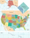 United States Map - Vector Illustration Royalty Free Stock Photo