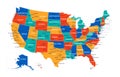 Map of United States - highly detailed vector illustration Royalty Free Stock Photo